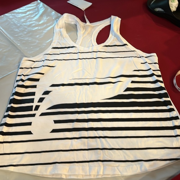 Fabletics 2XL Aventura TANK TOP new White black stripes Racerback WOMENS cotton - Picture 12 of 14